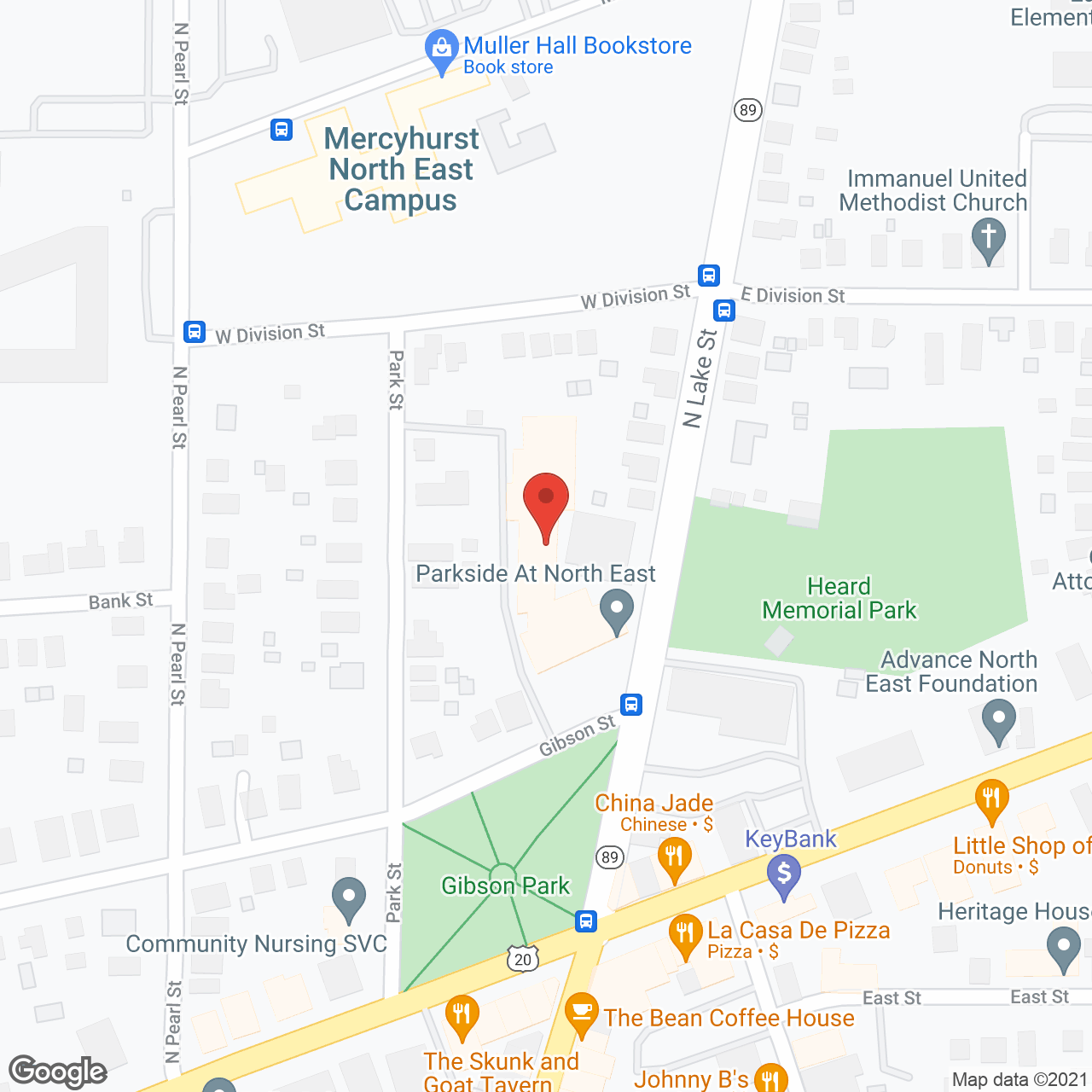 Parkside North East in google map