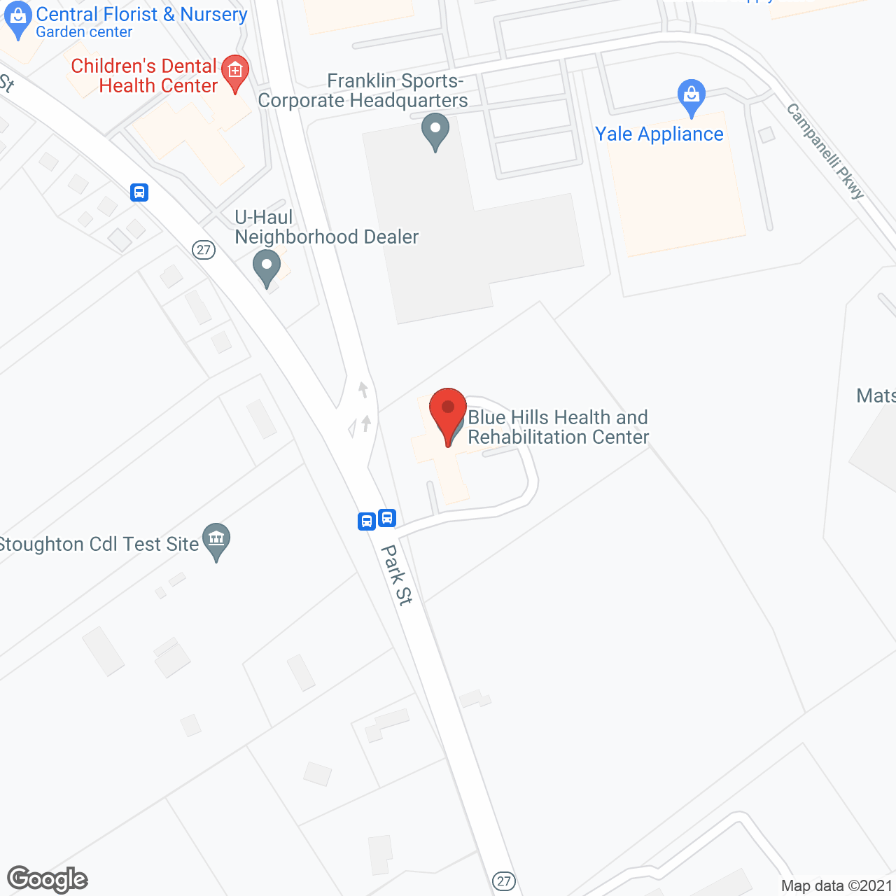 Blue Hills Health and Rehabilitation Center in google map