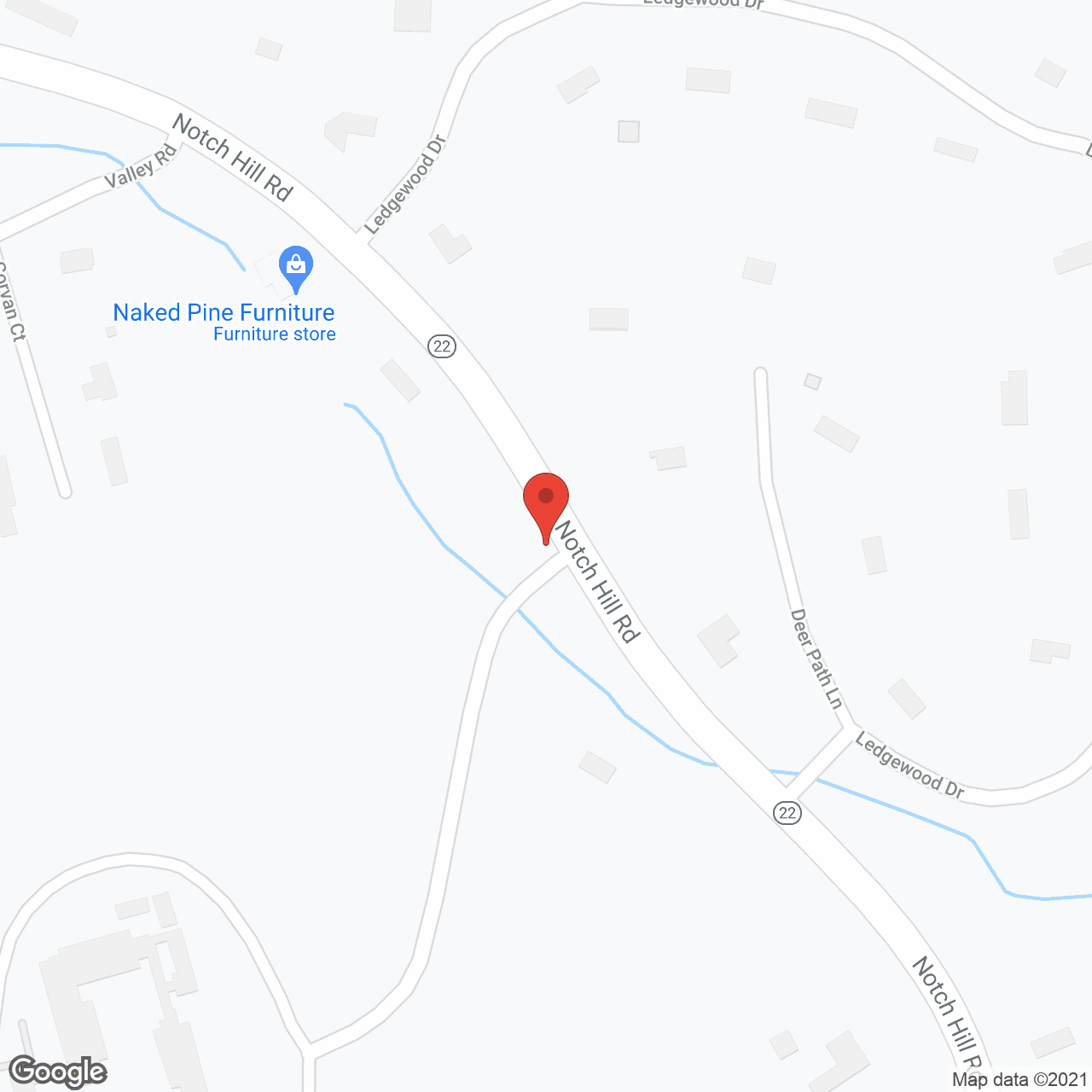 Evergreen Woods in google map