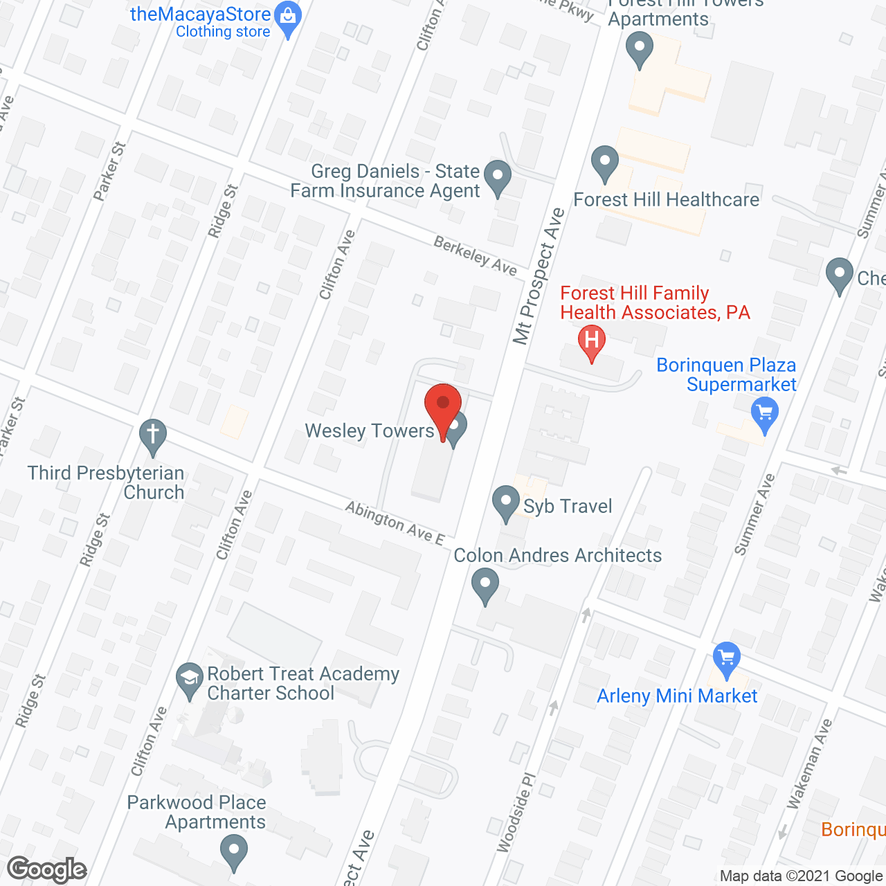 Wesley Towers in google map