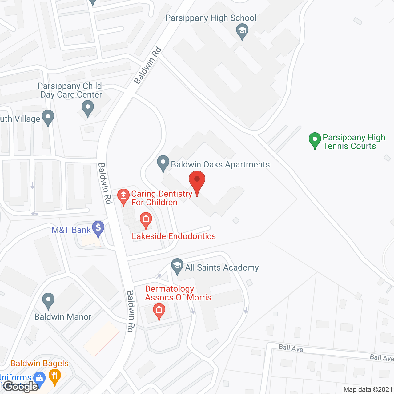 Baldwin Oaks Apartments in google map