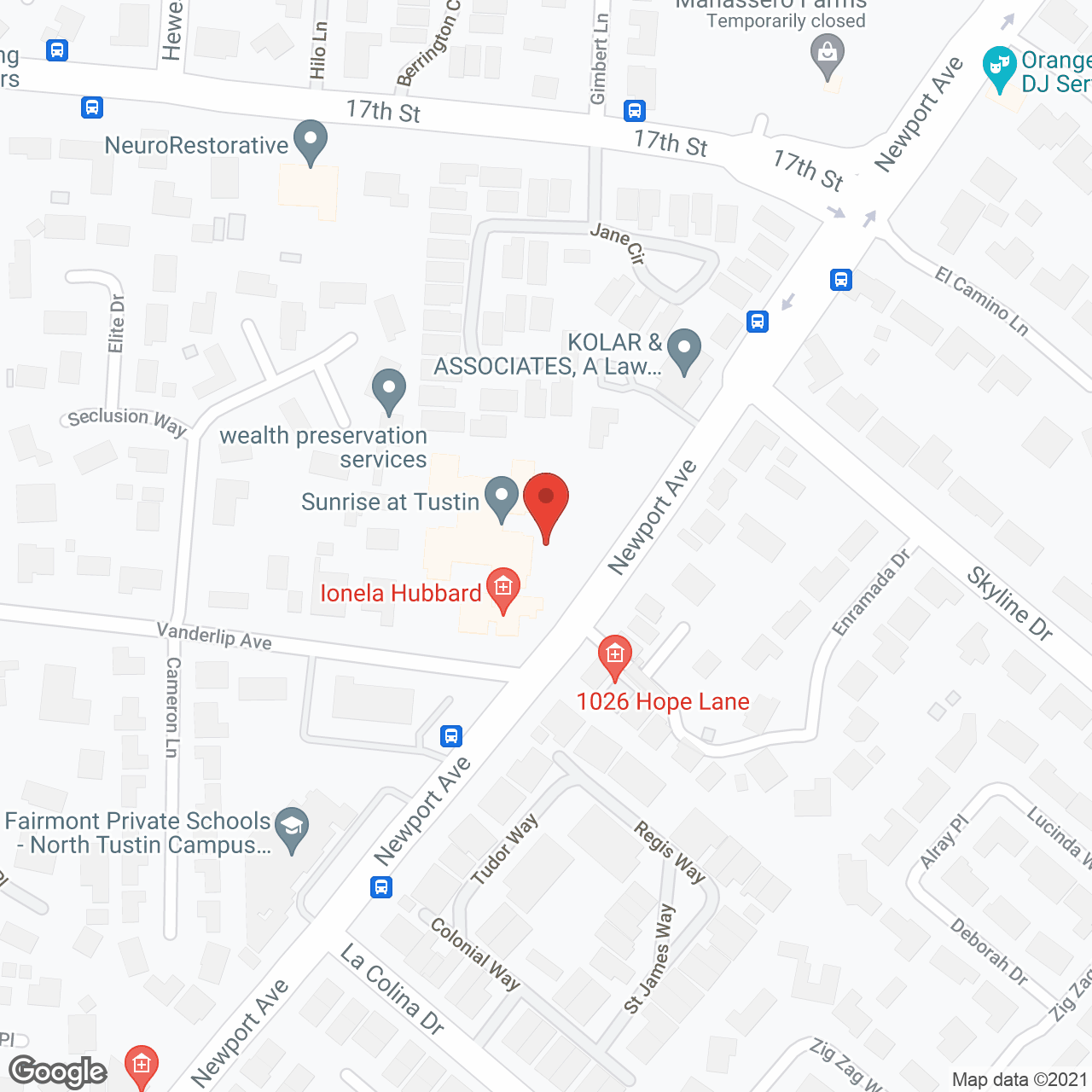 Ivy Park at Tustin in google map