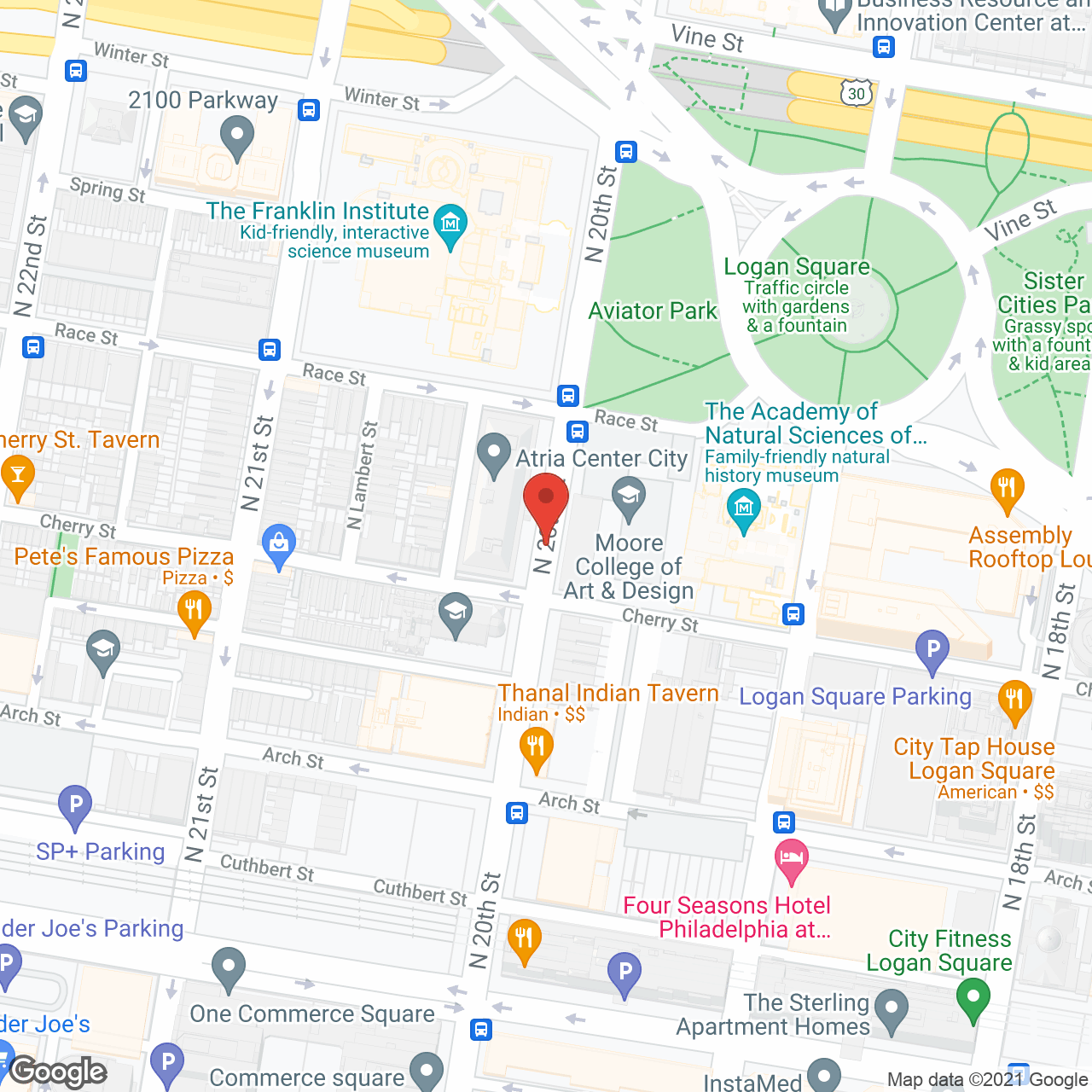 Atria Center City in google map