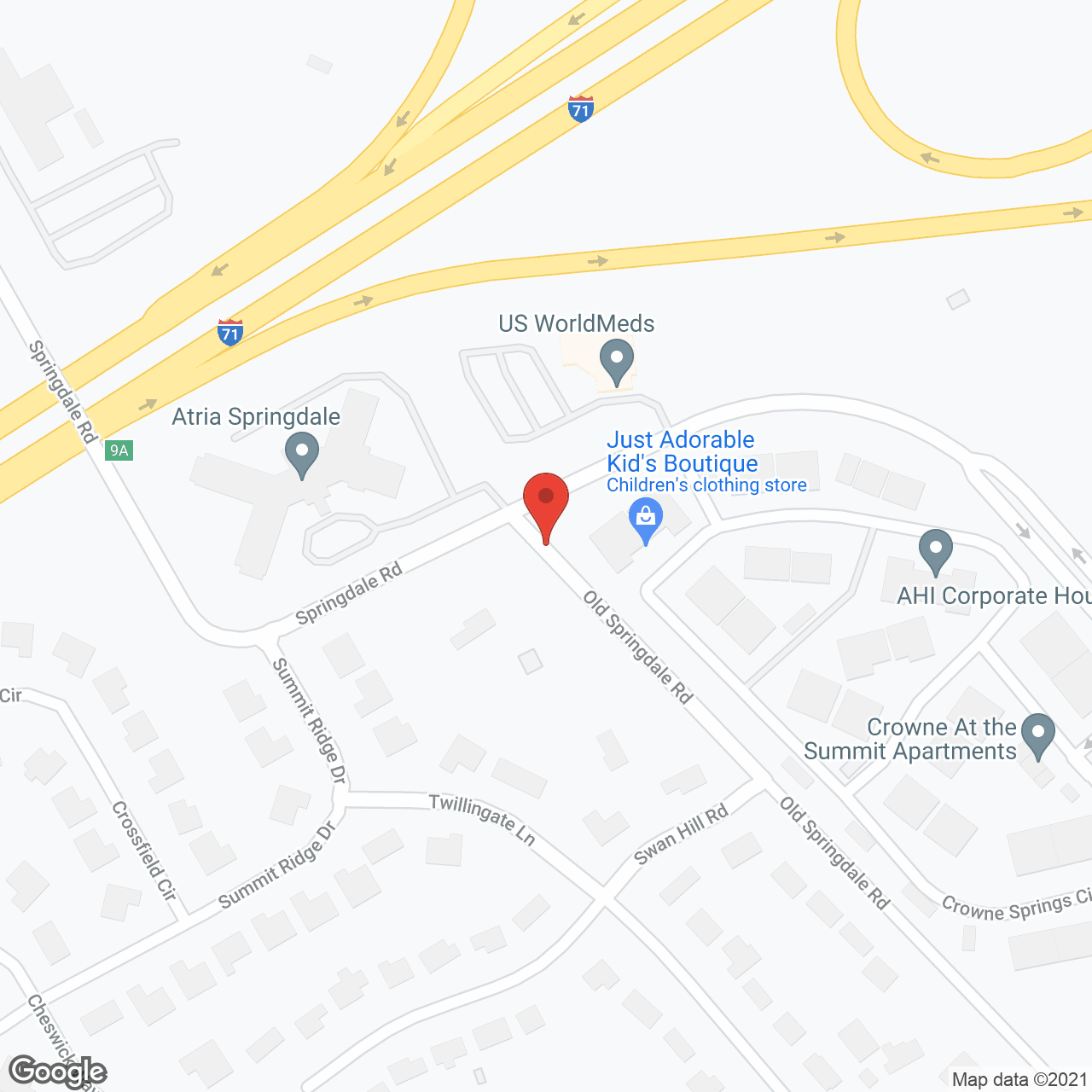Vitality Living Springdale in google map