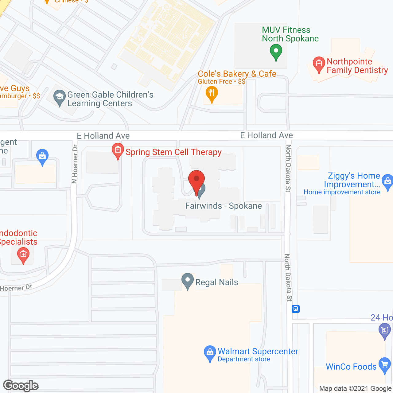 Fairwinds Spokane in google map