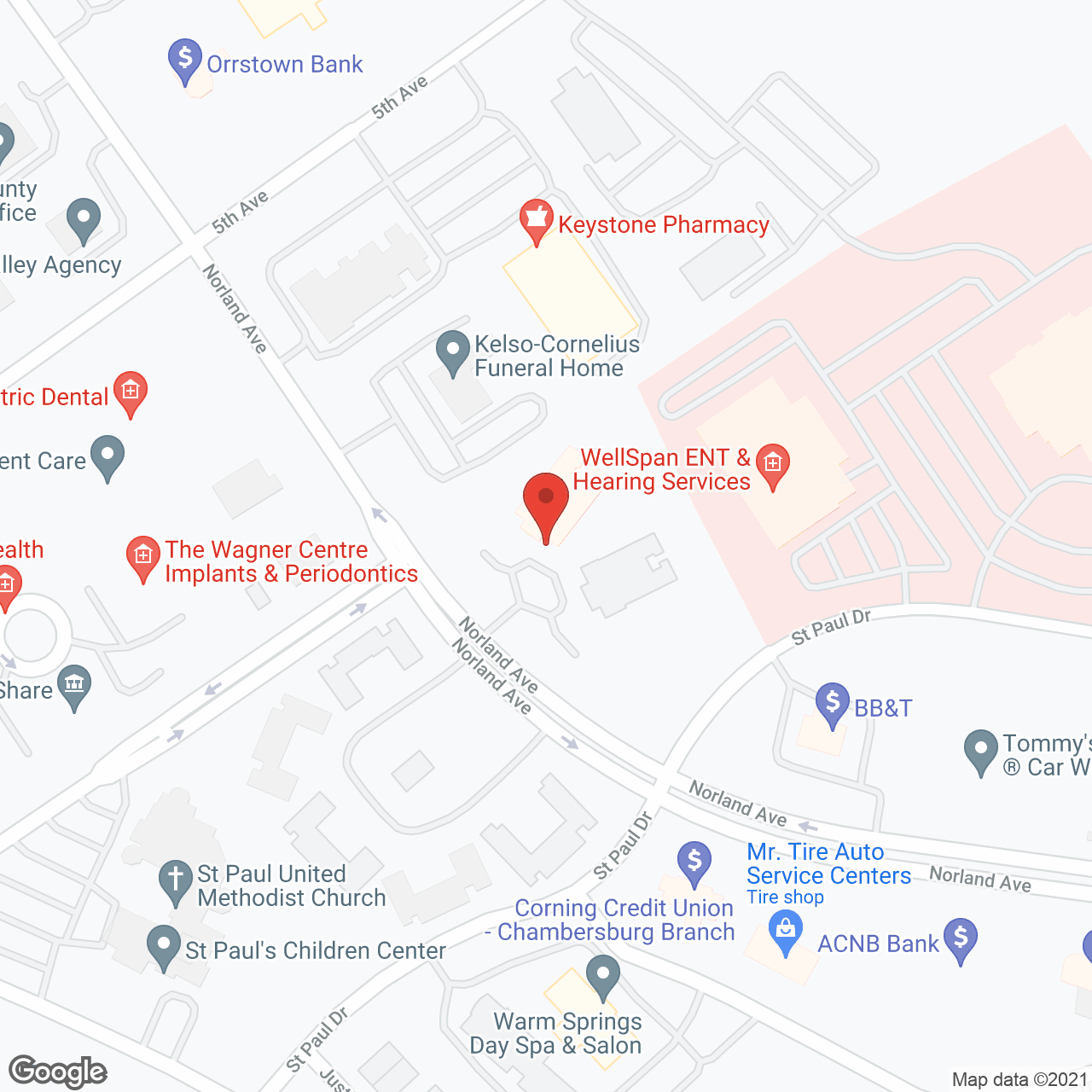 Magnolias of Chambersburg in google map