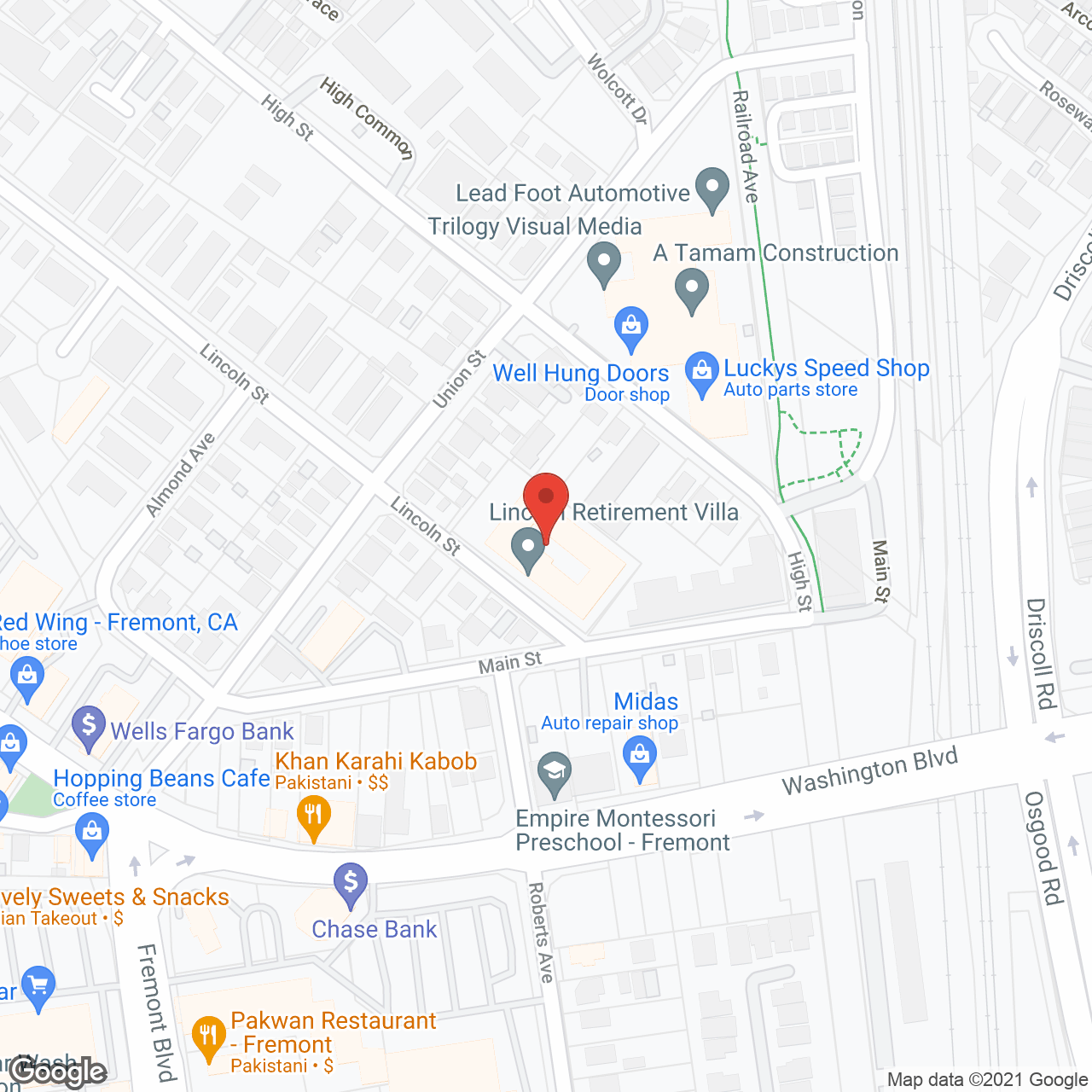 Lincoln Villa in google map