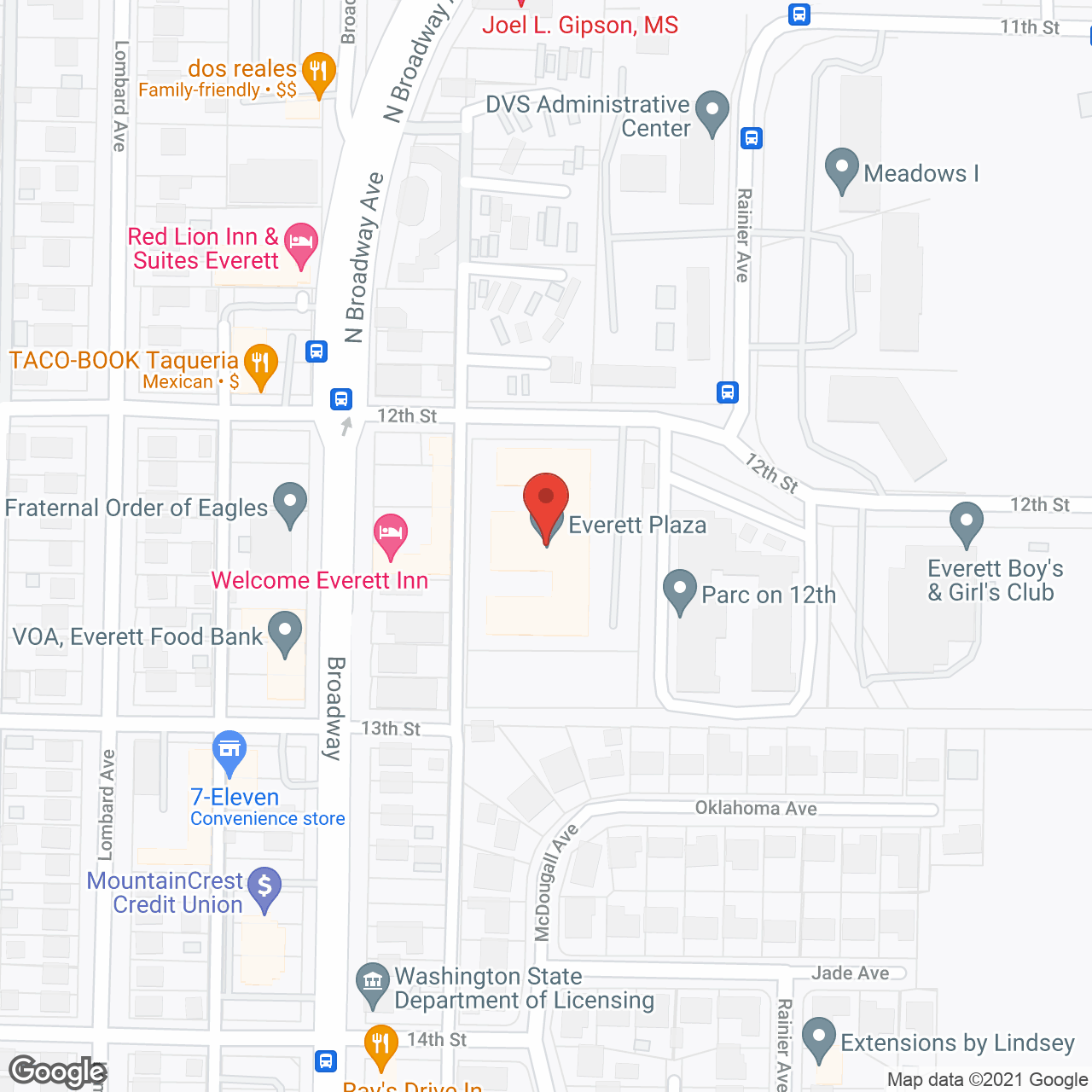 Everett Plaza in google map