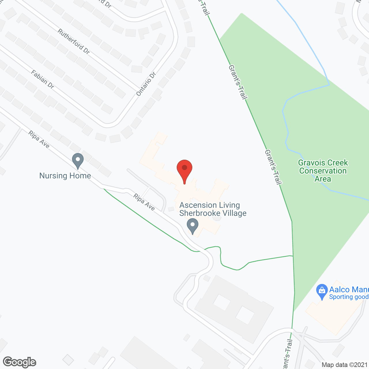 Ascension Living Sherbrooke Village in google map