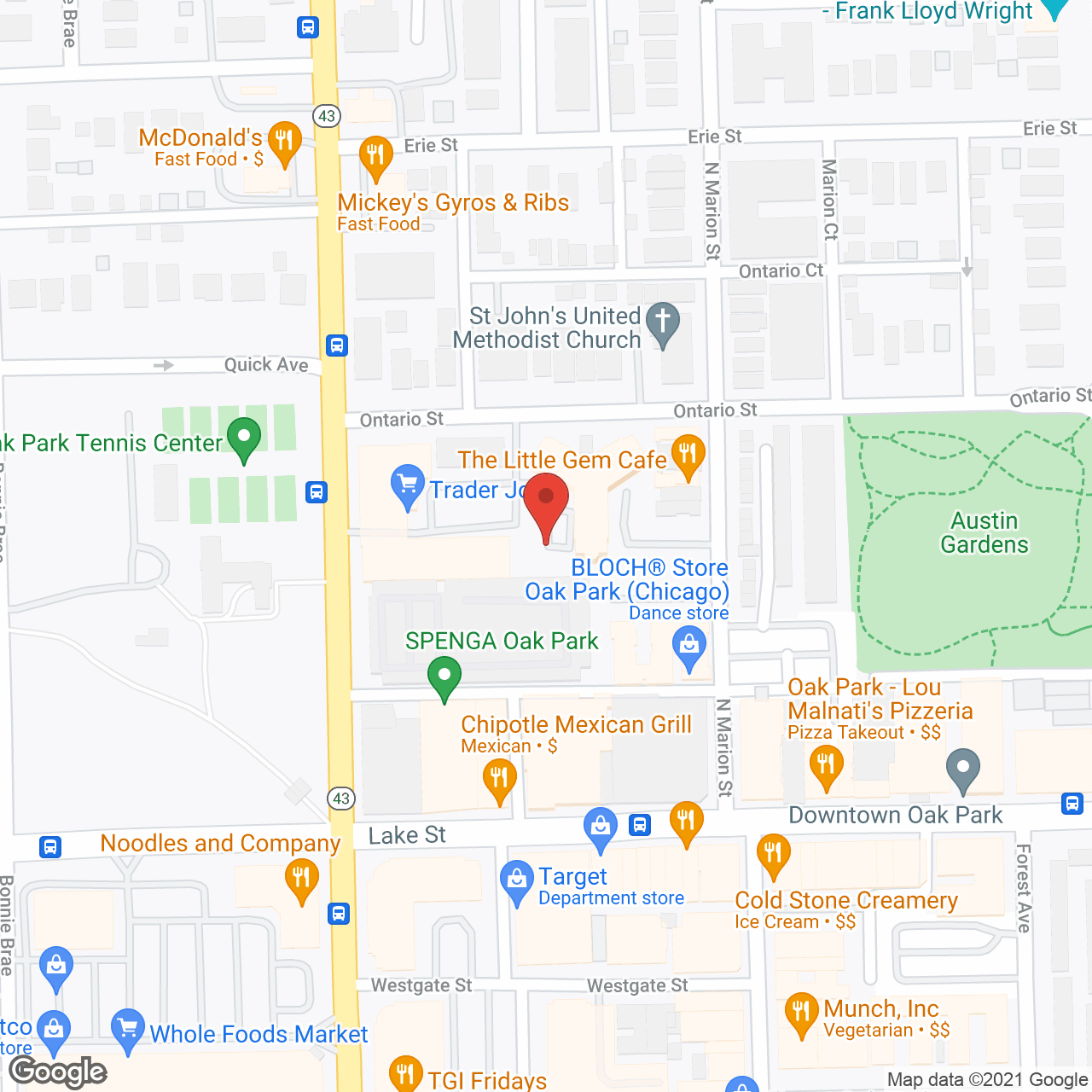 Brookdale Oak Park in google map
