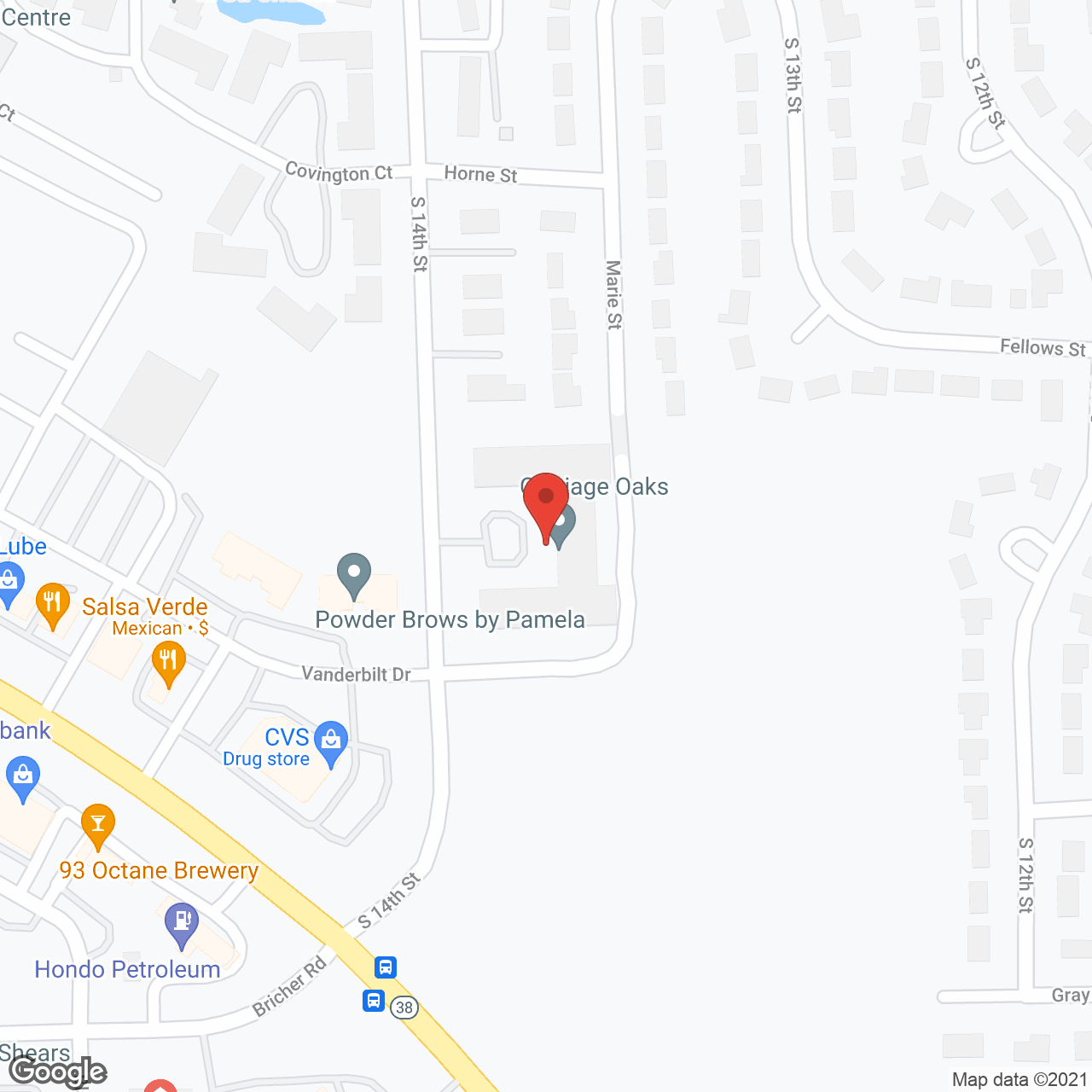 Carriage Oaks in google map