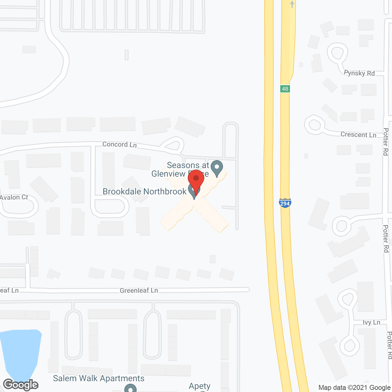 Brookdale Northbrook in google map