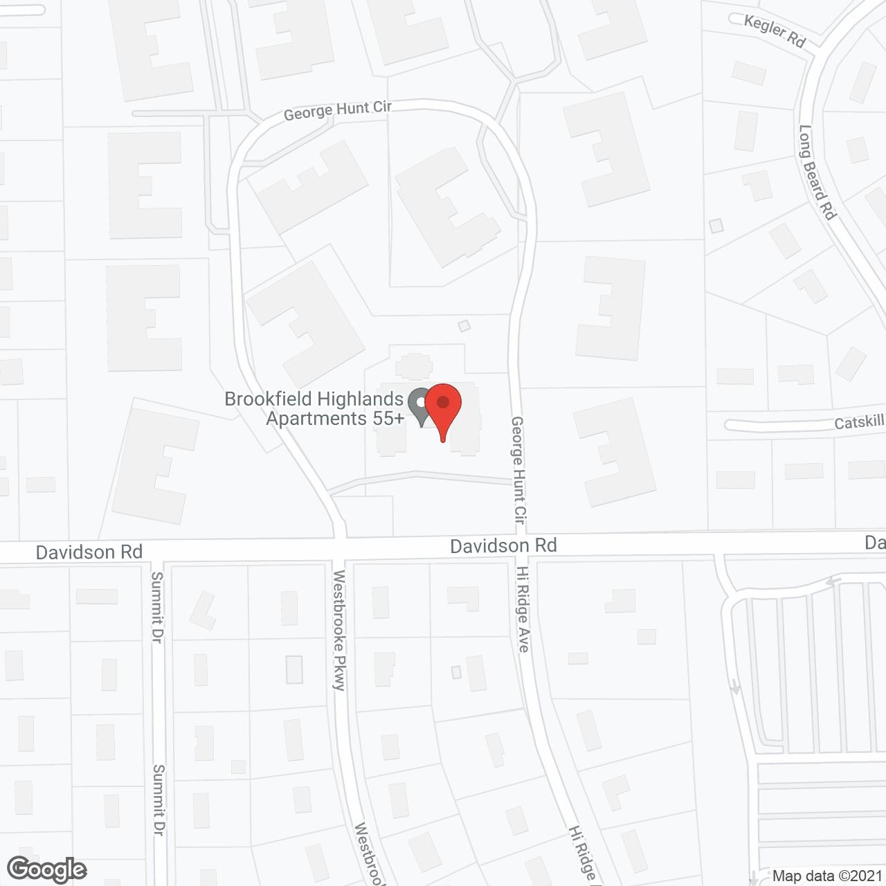 Brookfield Highlands Apartments 55+ in google map