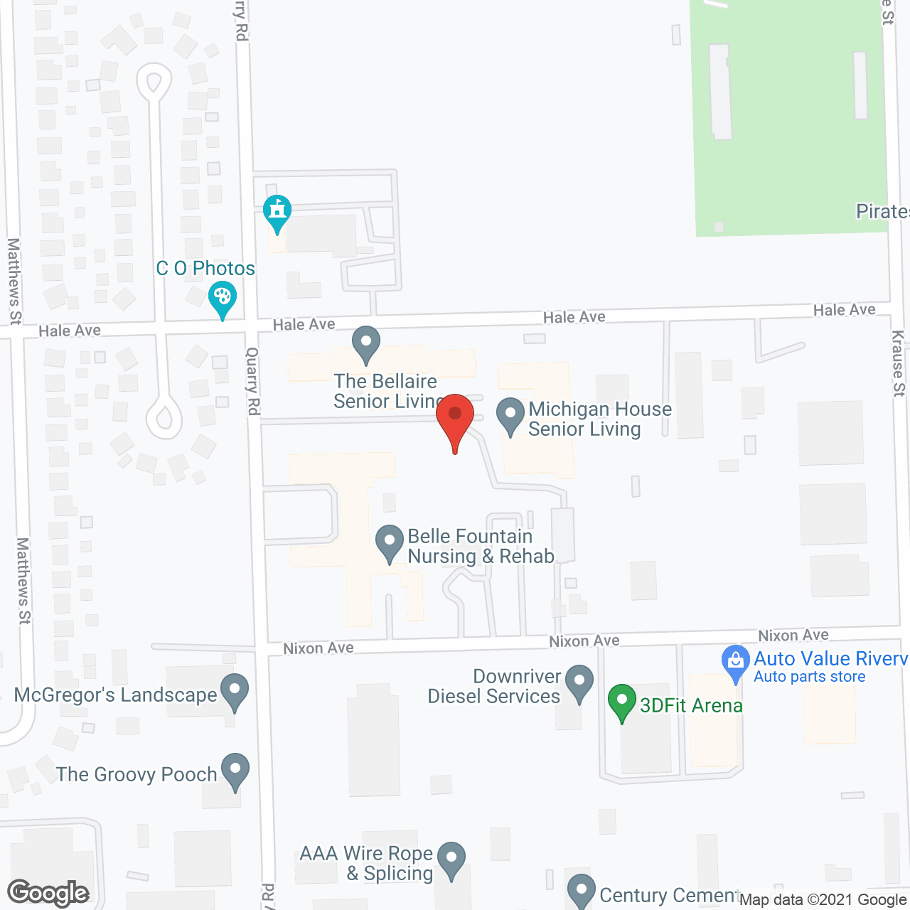 The Bellaire Senior Living in google map