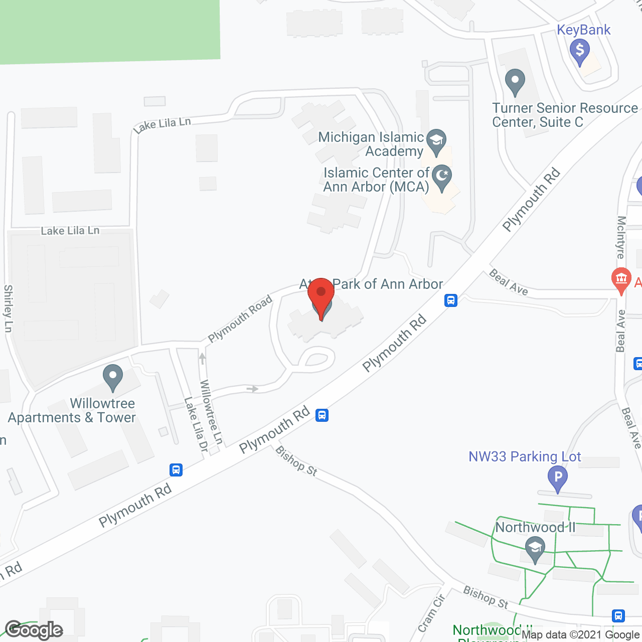 Atria Park of Ann Arbor in google map