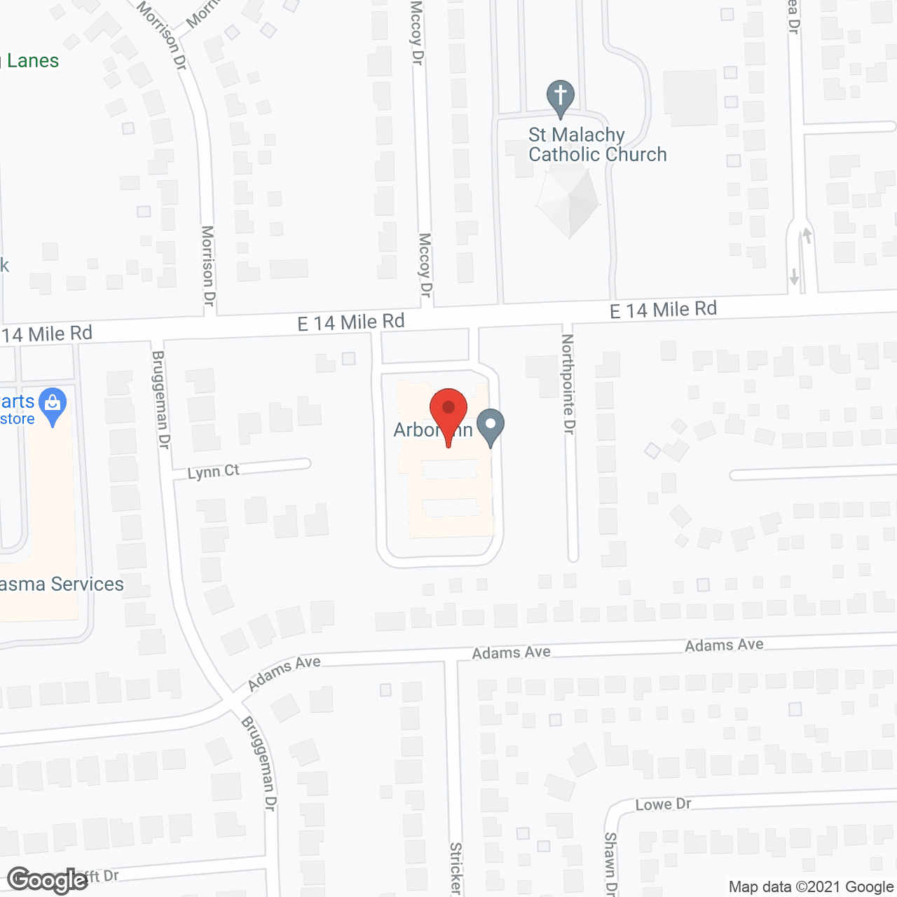 The Arbor Inn in google map