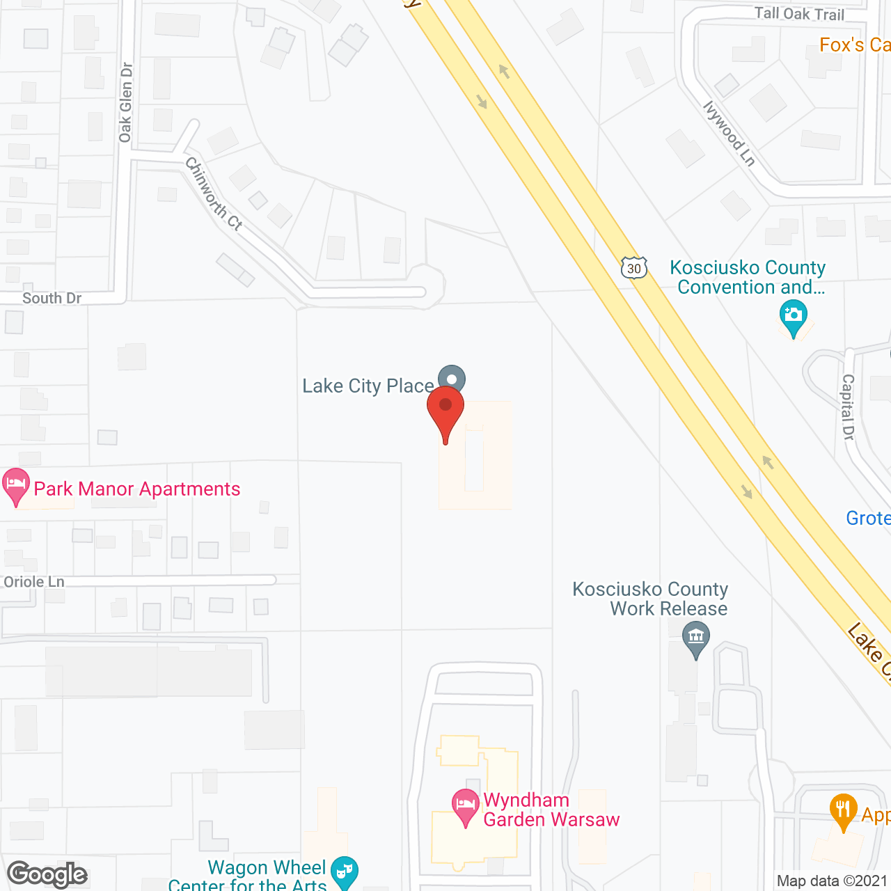 Lake City Place in google map
