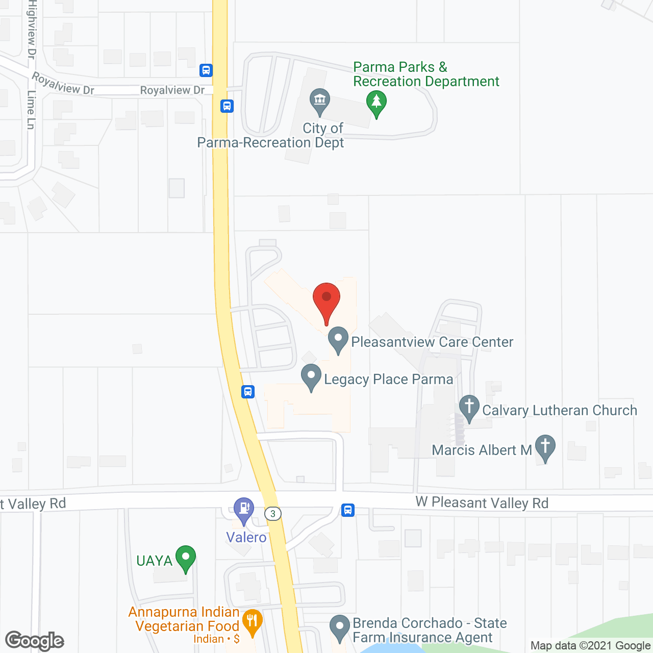 Pleasantview Care Center and Legacy Place in google map