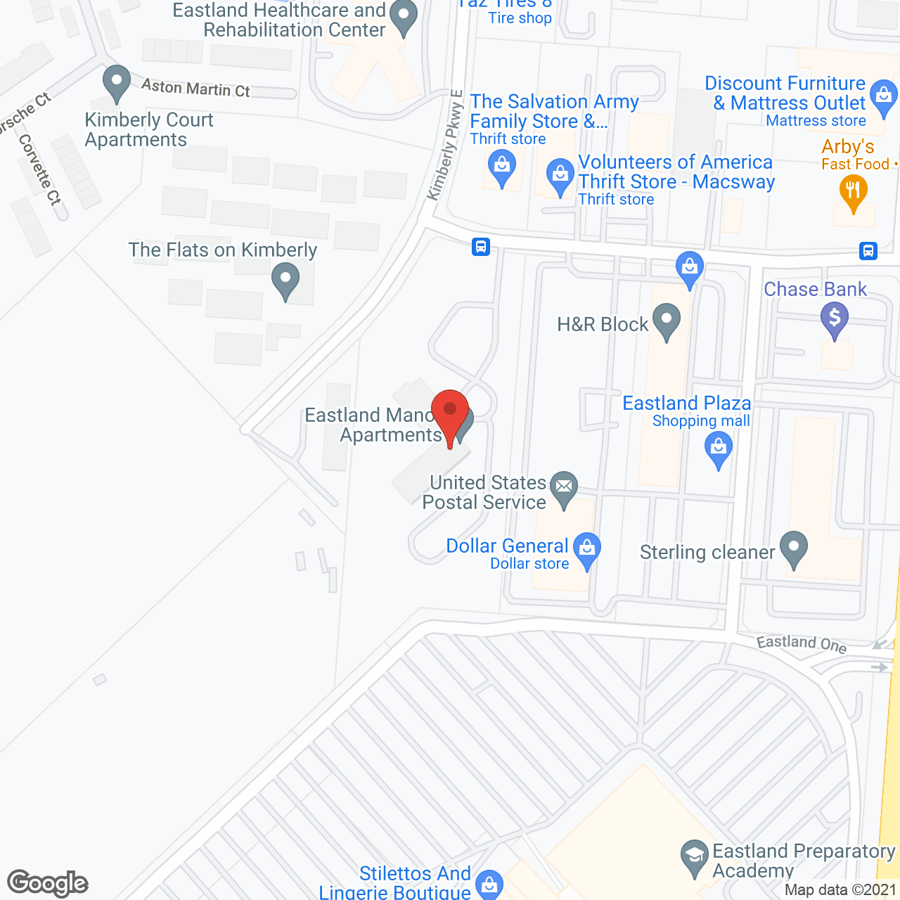 Eastland Manor in google map