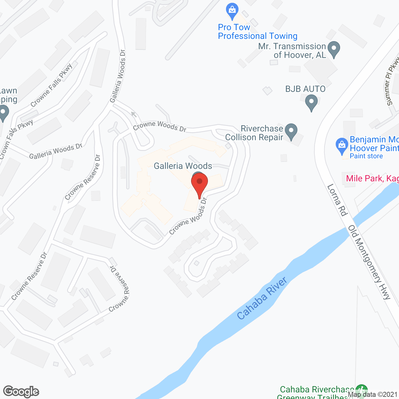 Galleria Woods,  a CCRC in google map