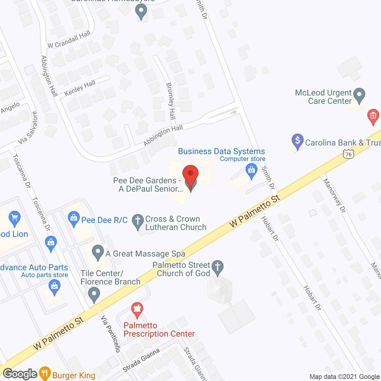 Pee Dee Gardens in google map