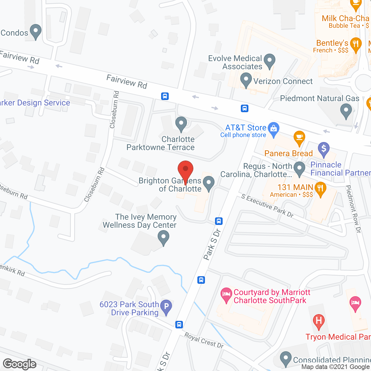 Brighton Gardens of Charlotte in google map