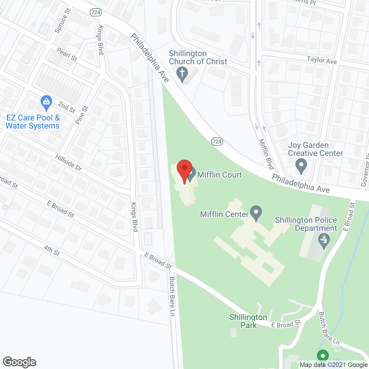 Mifflin Court in google map