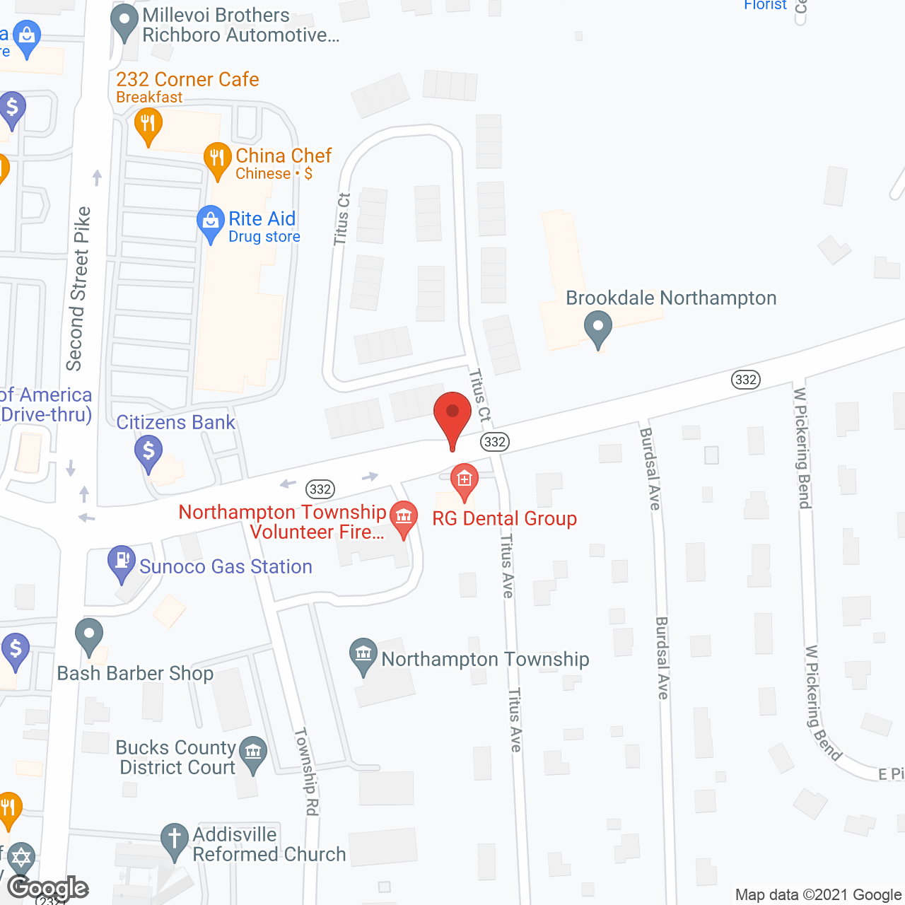 Brookdale Northampton in google map