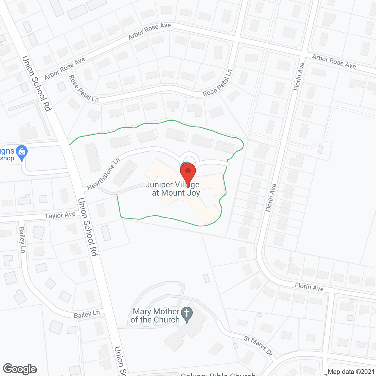 Juniper Village at Mount Joy in google map