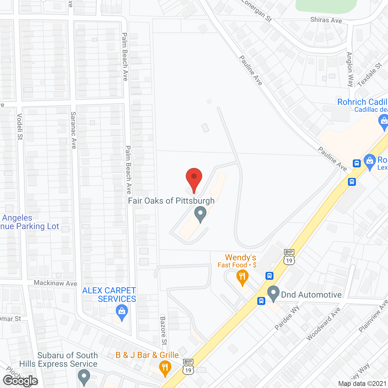 Fair Oaks at Pittsburgh in google map