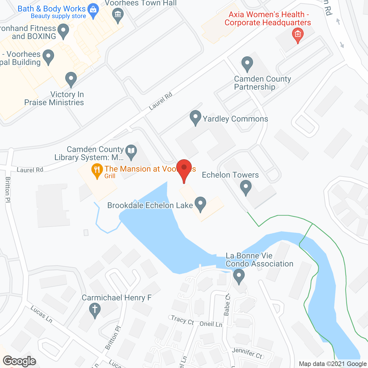 Brookdale Echelon Lake in google map