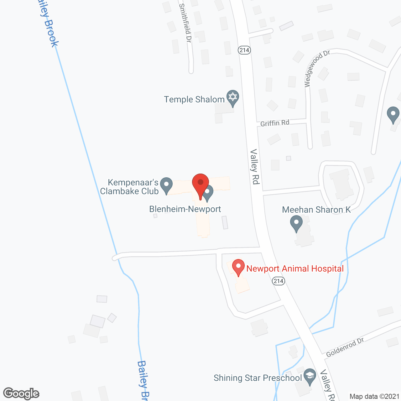 Blenheim-Newport in google map