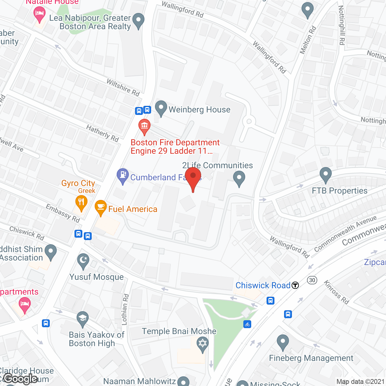 Jewish Community Housing in google map