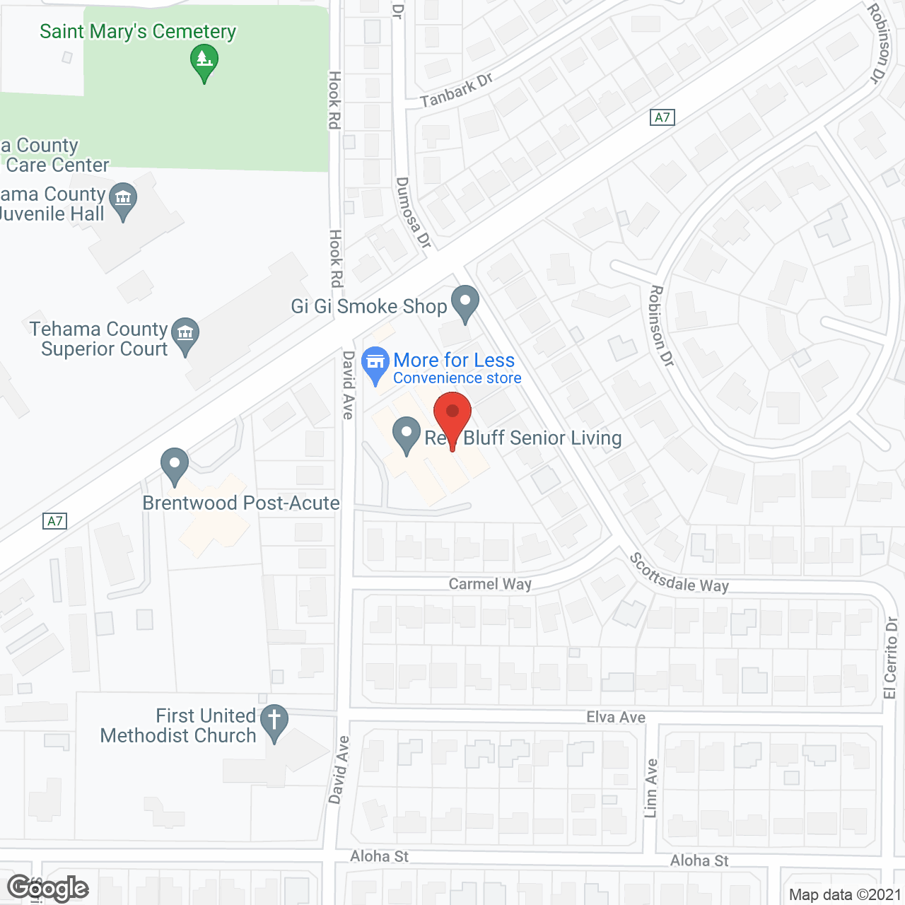 Red Bluff Senior Living in google map