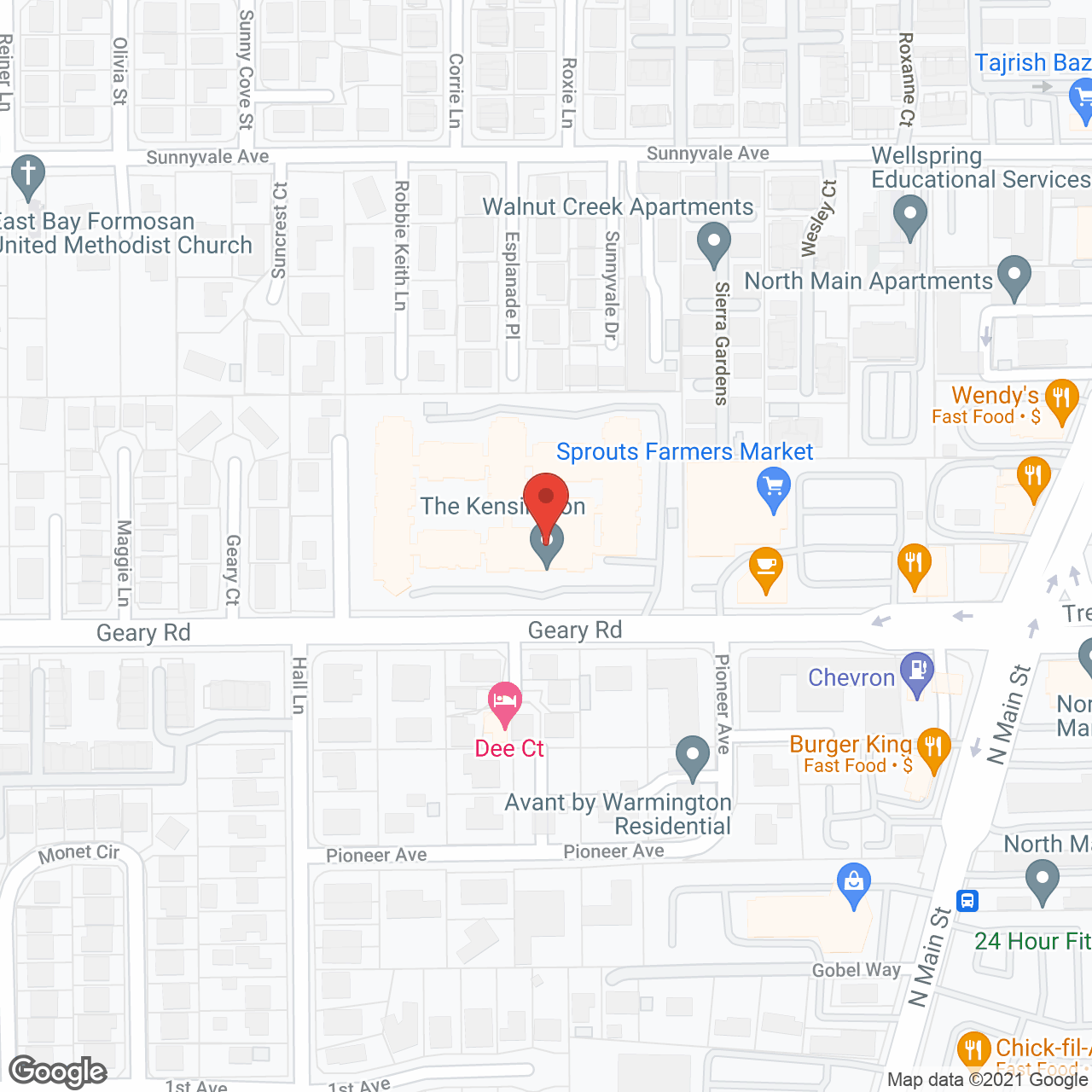 The Kensington in google map