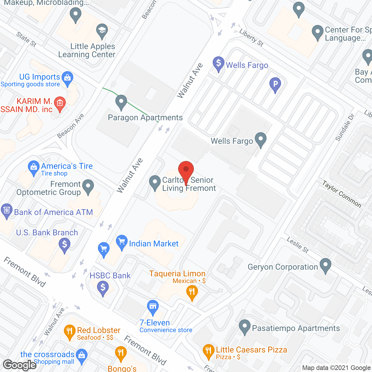 Carlton Plaza Of Fremont in google map