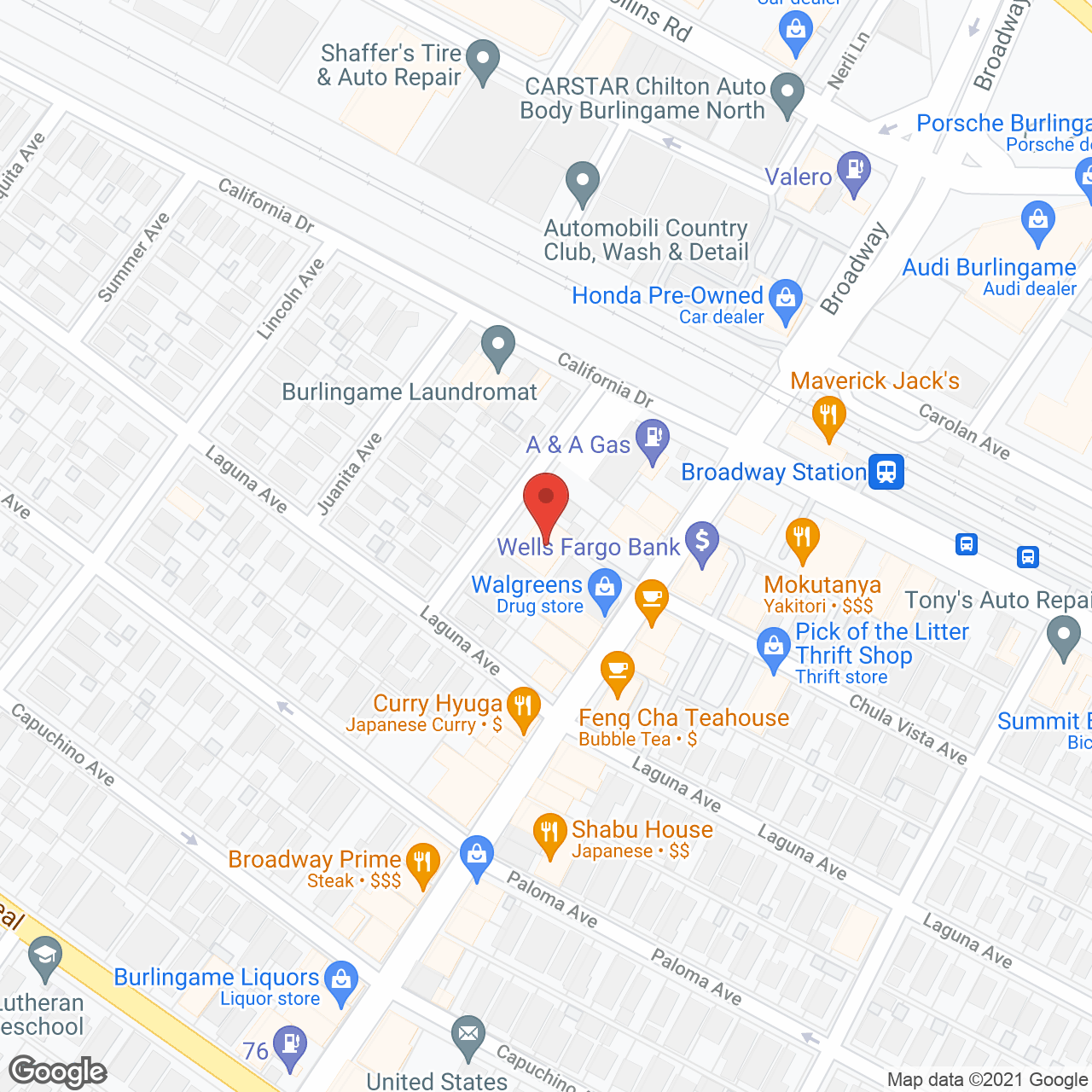 Burlingame Villa Inc in google map