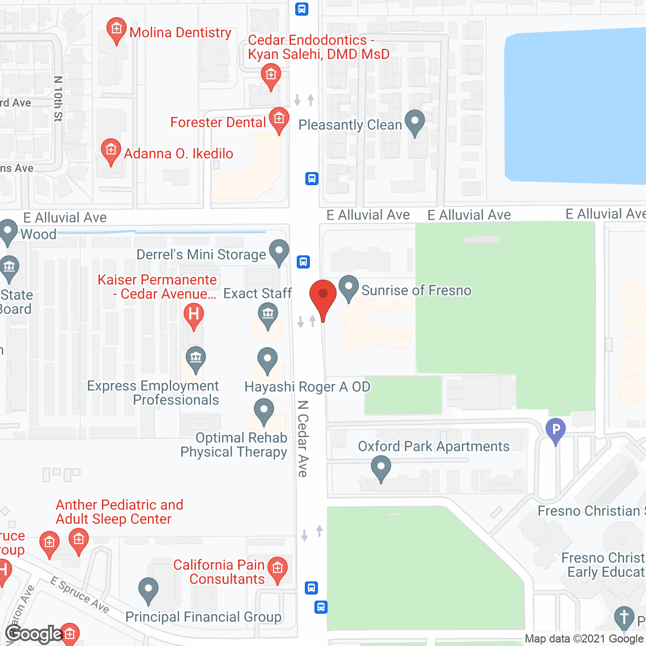 Sunrise of Fresno in google map