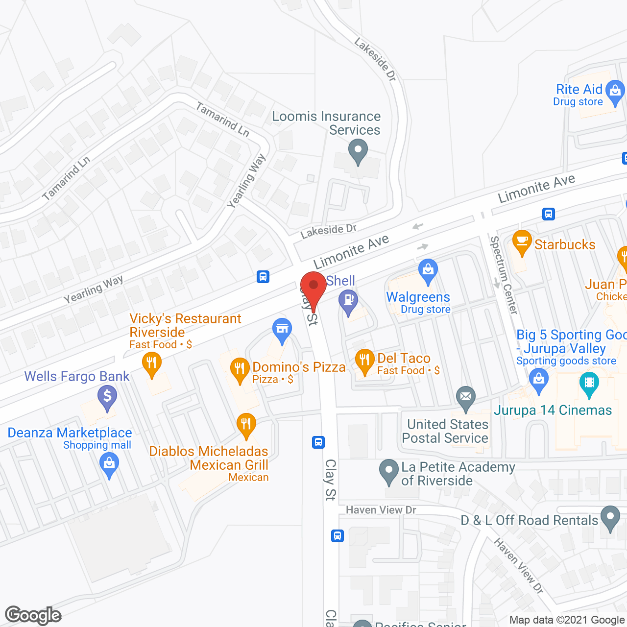 Pacifica Senior Living Riverside in google map