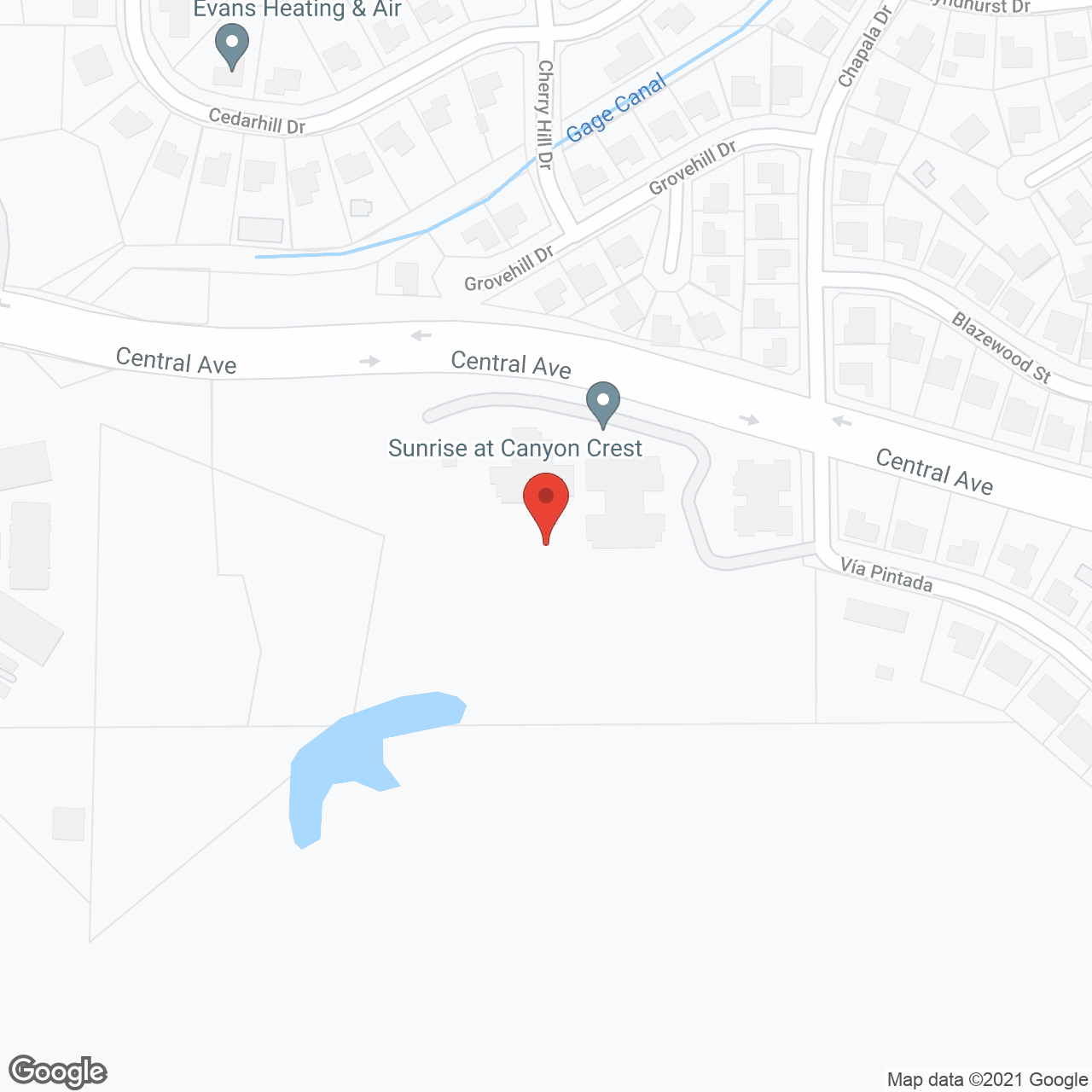 Sunrise of Canyon Crest in google map