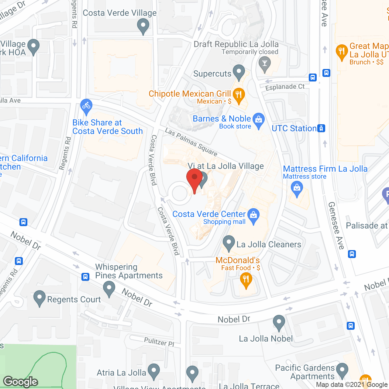 Vi at La Jolla Village,  a CCRC in google map