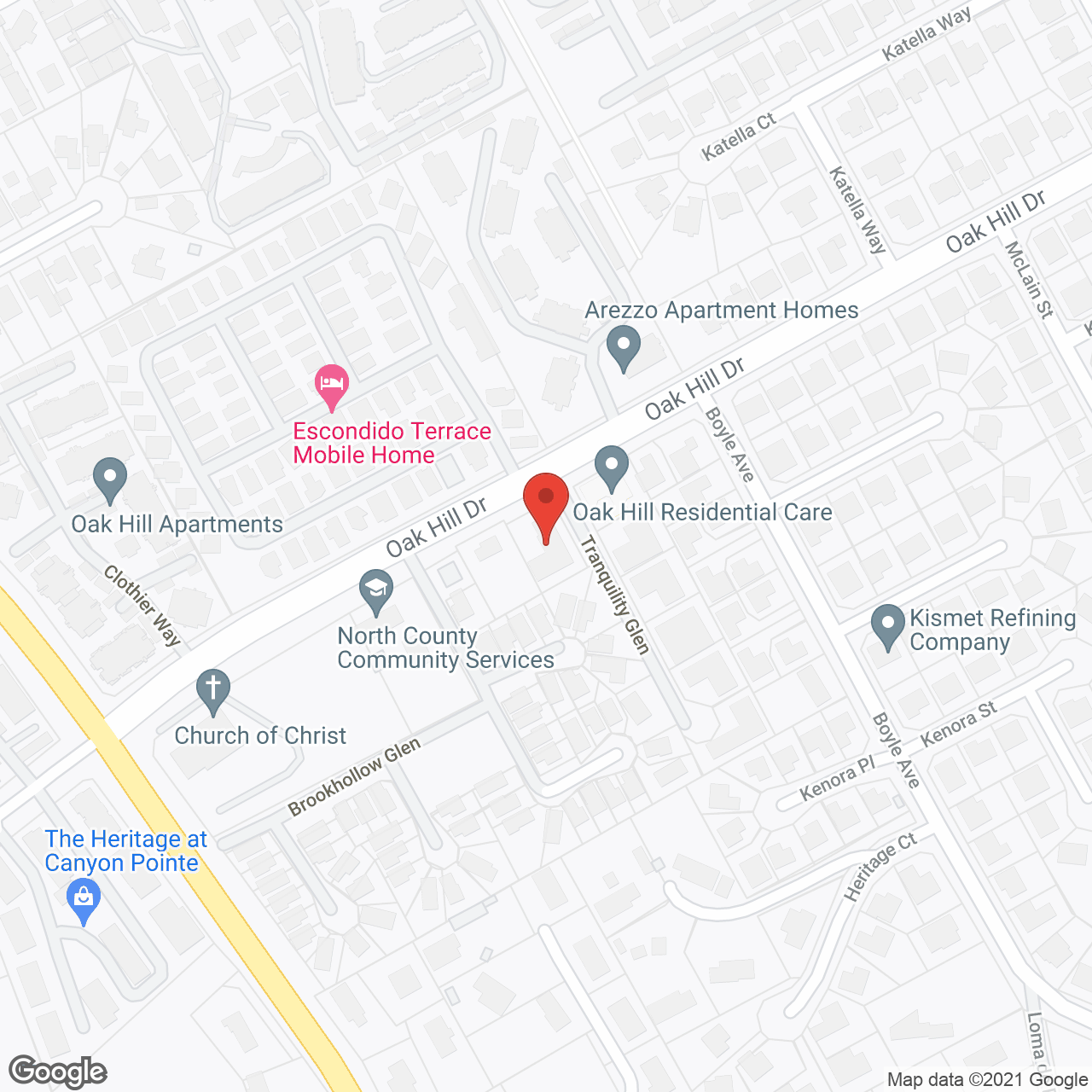 Oak Hill Residential Care in google map