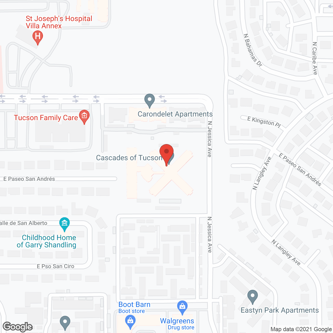 Cascades of Tucson in google map