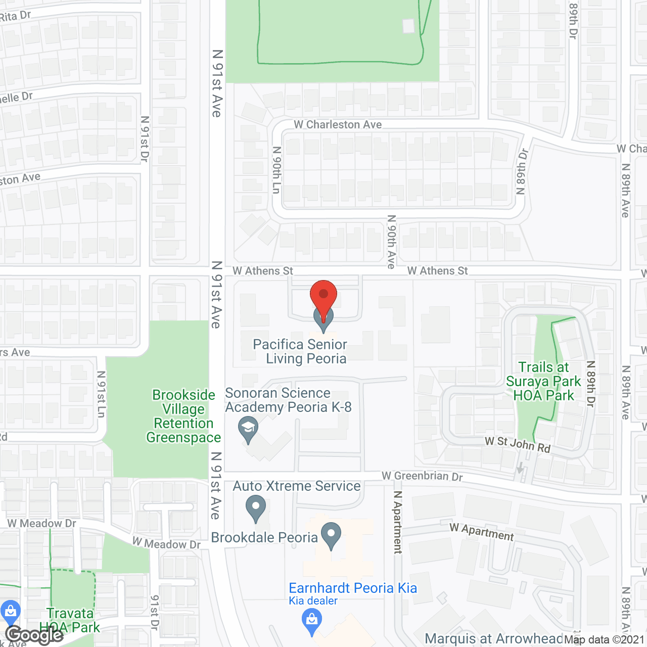 Pacifica Senior Living Peoria in google map