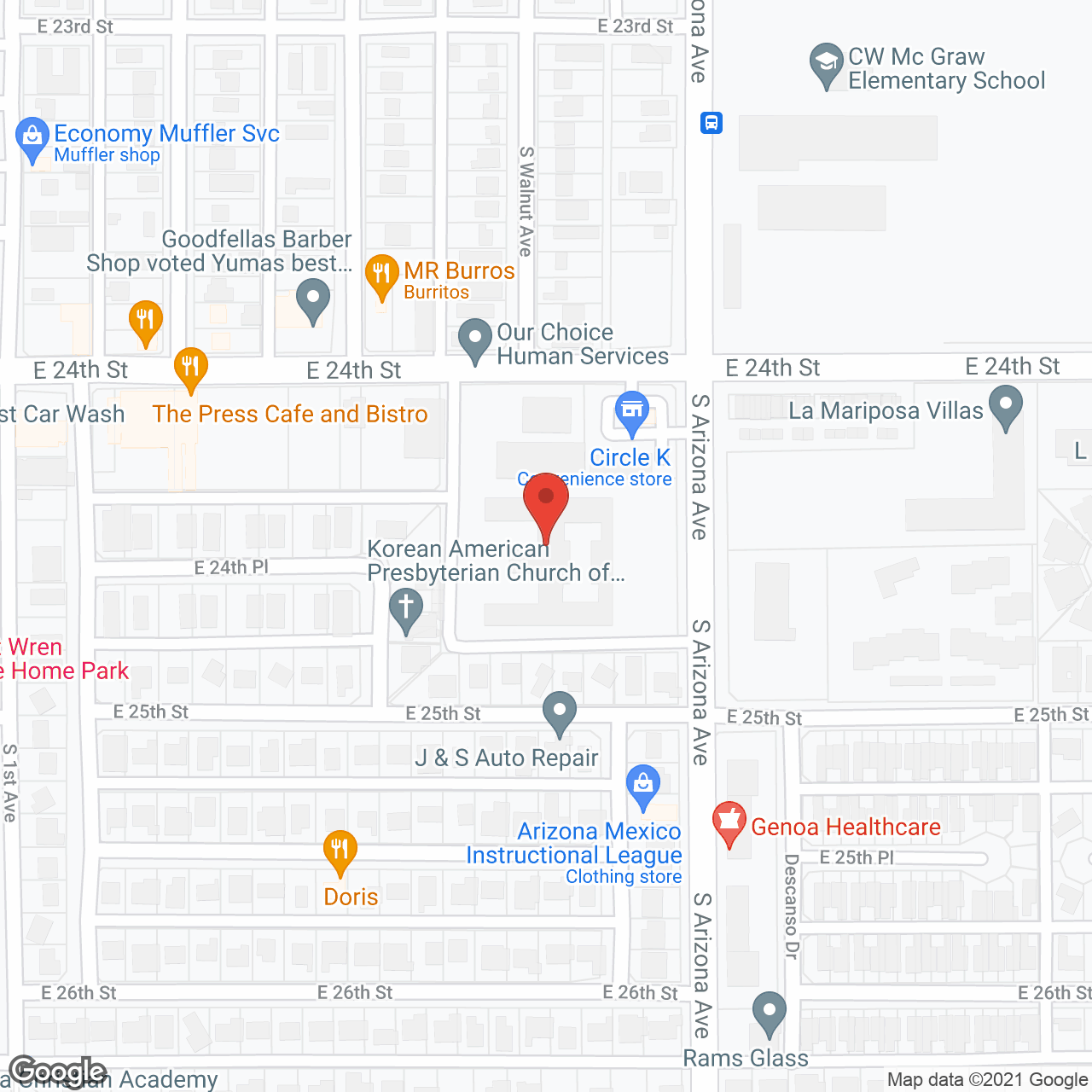 La Mesa Healthcare Ctr in google map