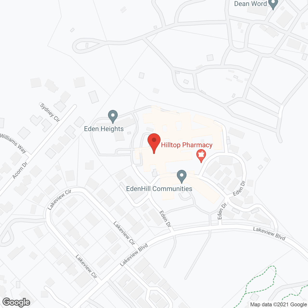Eden Hill Communities,  a CCRC in google map