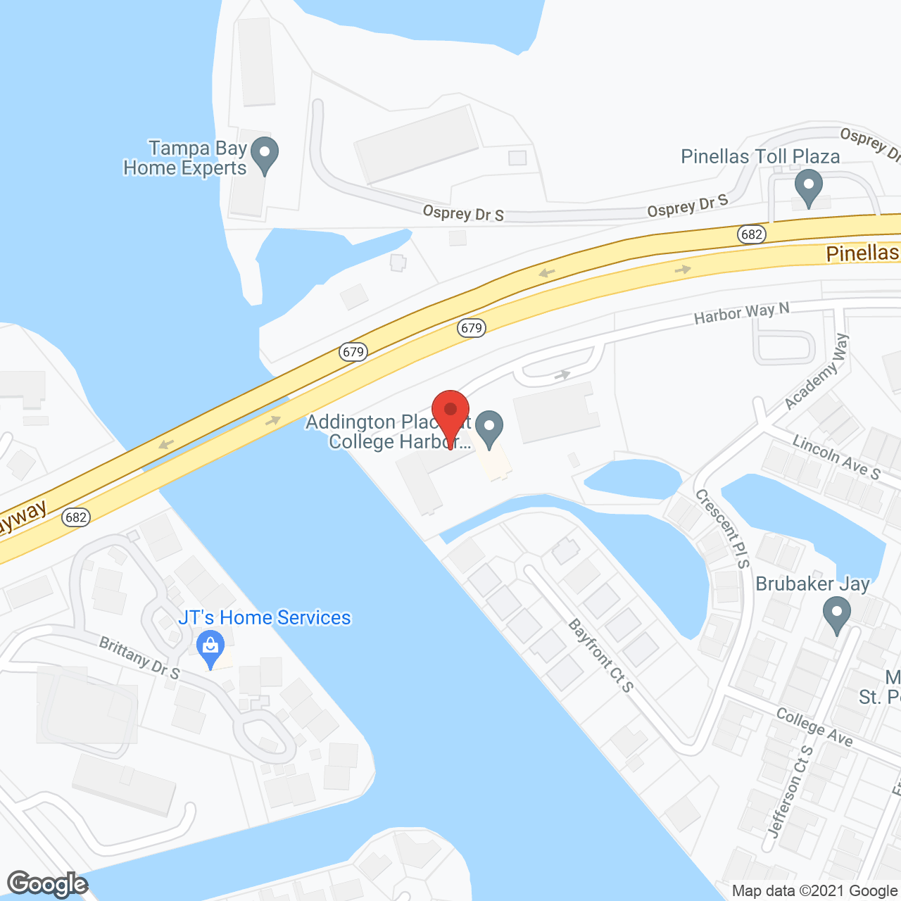 Addington Place at College Harbor in google map