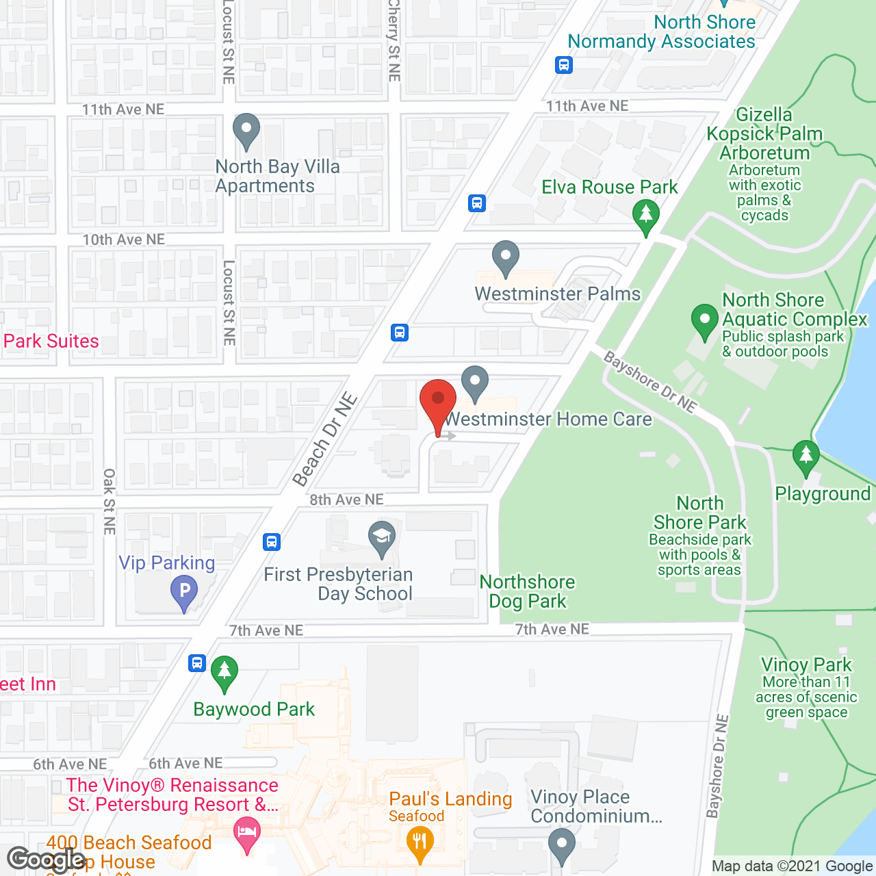 Westminster Palms in google map