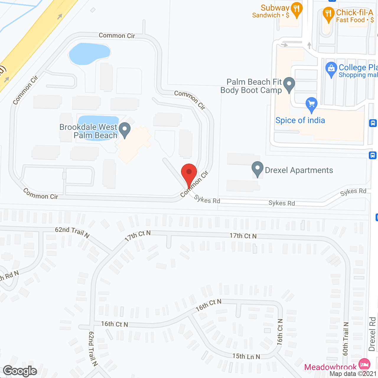 Brookdale West Palm Beach in google map