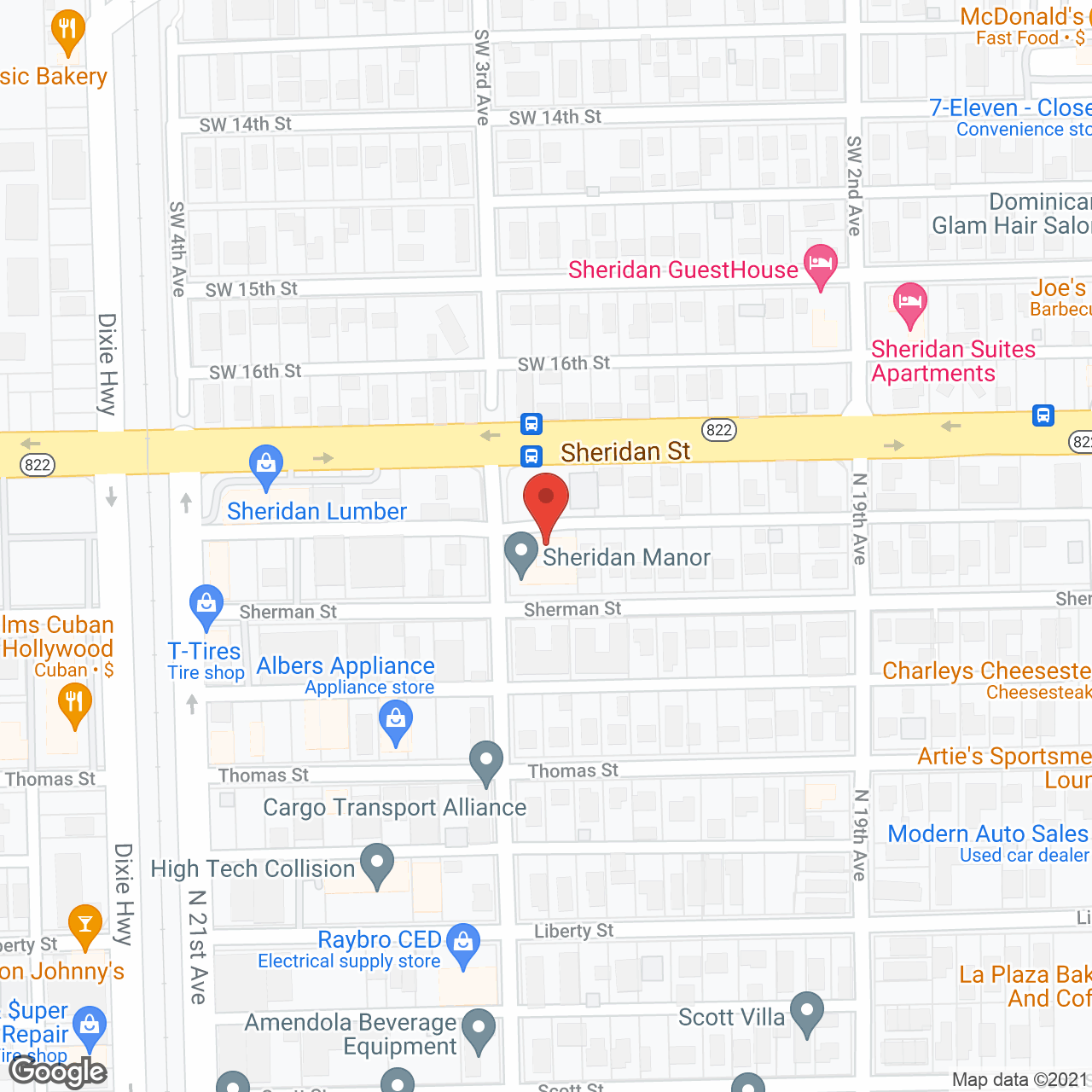 Sheridan Manor in google map